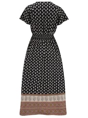Pour Moi Black Border Print High Low Midaxi Beach Dress - Image 4 of 4