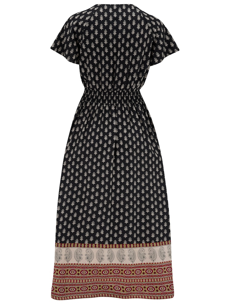 Pour Moi Black Border Print High Low Midaxi Beach Dress - Image 4 of 4