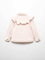 Mango Pink Ruffled Denim Jacket - Image 2 of 3