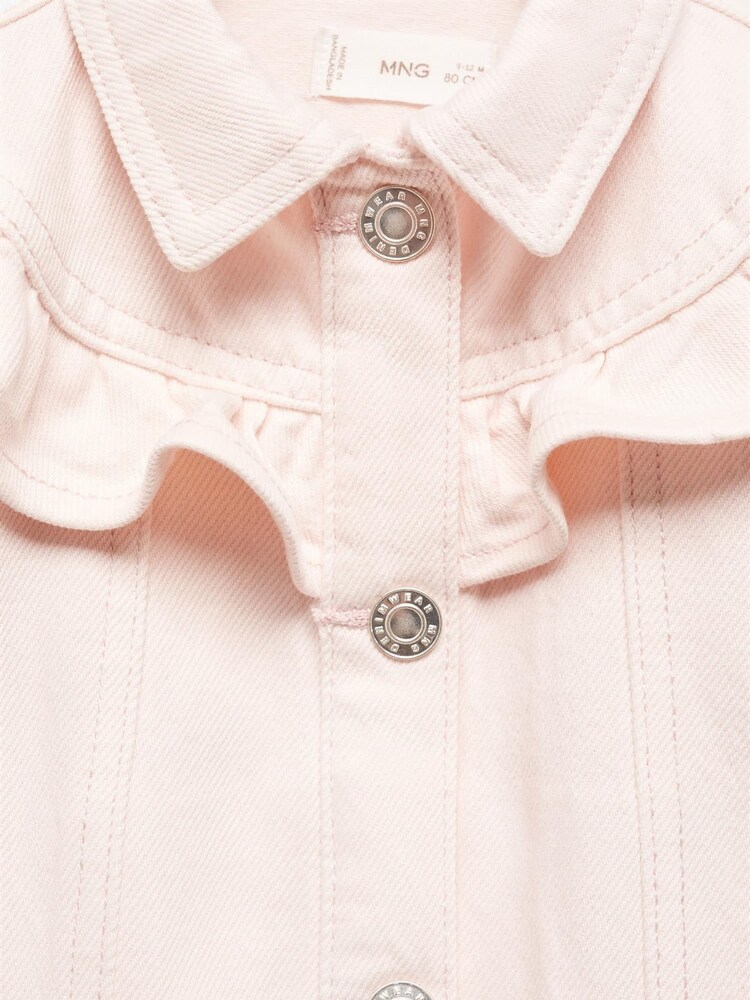 Mango Pink Ruffled Denim Jacket - Image 3 of 3