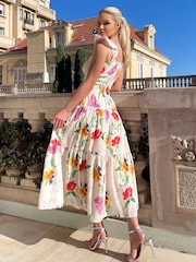 AX Paris Printed Frill Strap Midi Dress - Image 2 of 4