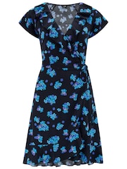 Pour Moi Black Frill Wrap Woven Beach Dress - Image 3 of 4