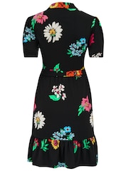 Pour Moi Black Jodie Fuller Bust Slinky Jersey Tiered Shirt Dress - Image 4 of 4