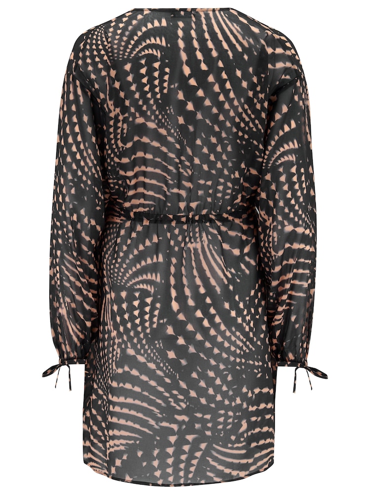 Pour Moi Black Chiffon Mini Tie Sleeve Beach Kimono - Image 4 of 4