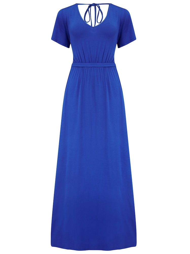 Womens Pour Moi Blue Tie Back Jersey Maxi Dress with Viscose US 6 Womens Pour Moi Blue Tie Back Jersey Maxi Dress with Viscose US 6