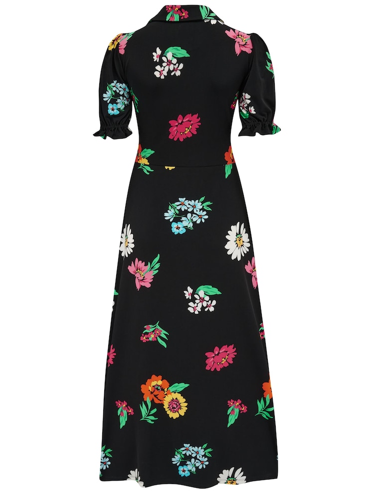 Pour Moi Black Delphi V-Neck Slinky Stretch Midaxi Dress - Image 4 of 4