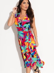 Pour Moi Black Viscose Midaxi Wrap Beach Dress - Image 1 of 4