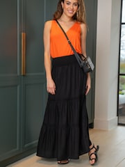 Pour Moi Black Tahlia Frill Tiered Maxi Skirt - Image 1 of 4