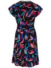 Pour Moi Black Crinkle Frill Wrap Beach Dress - Image 4 of 4