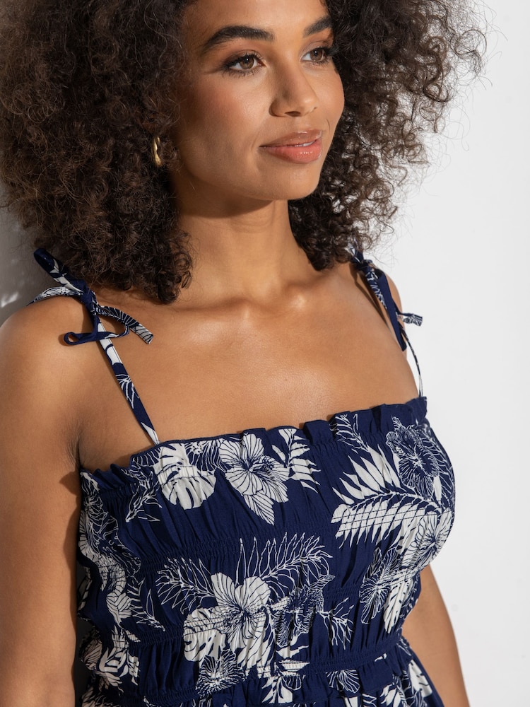 Rochie de plajă țesută cu volane fără bretele și corset încrețit Pour Moi - Image 2 of 4