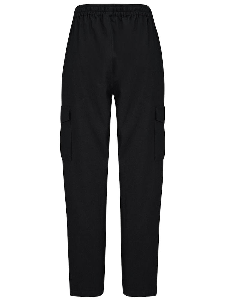 Pour Moi Black Aria Elasticated Woven Cargo Trousers - Image 4 of 4 Pour Moi Black Aria Elasticated Woven Cargo Trousers - Image 4 of 4