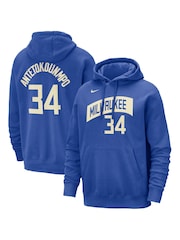 Fanatics Blue NBA Milwaukee Bucks City Edition Name & Number Hoodie - Giannis Antetokounmpo - Image 1 of 3