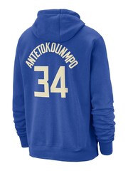 Fanatics Blue NBA Milwaukee Bucks City Edition Name & Number Hoodie - Giannis Antetokounmpo - Image 3 of 3