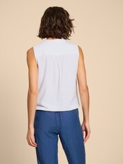 White Stuff White Tulip Jersey Sleeveless Shirt - Image 2 of 7
