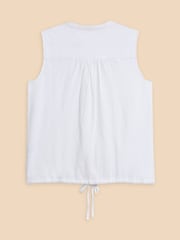 White Stuff White Tulip Jersey Sleeveless Shirt - Image 6 of 7
