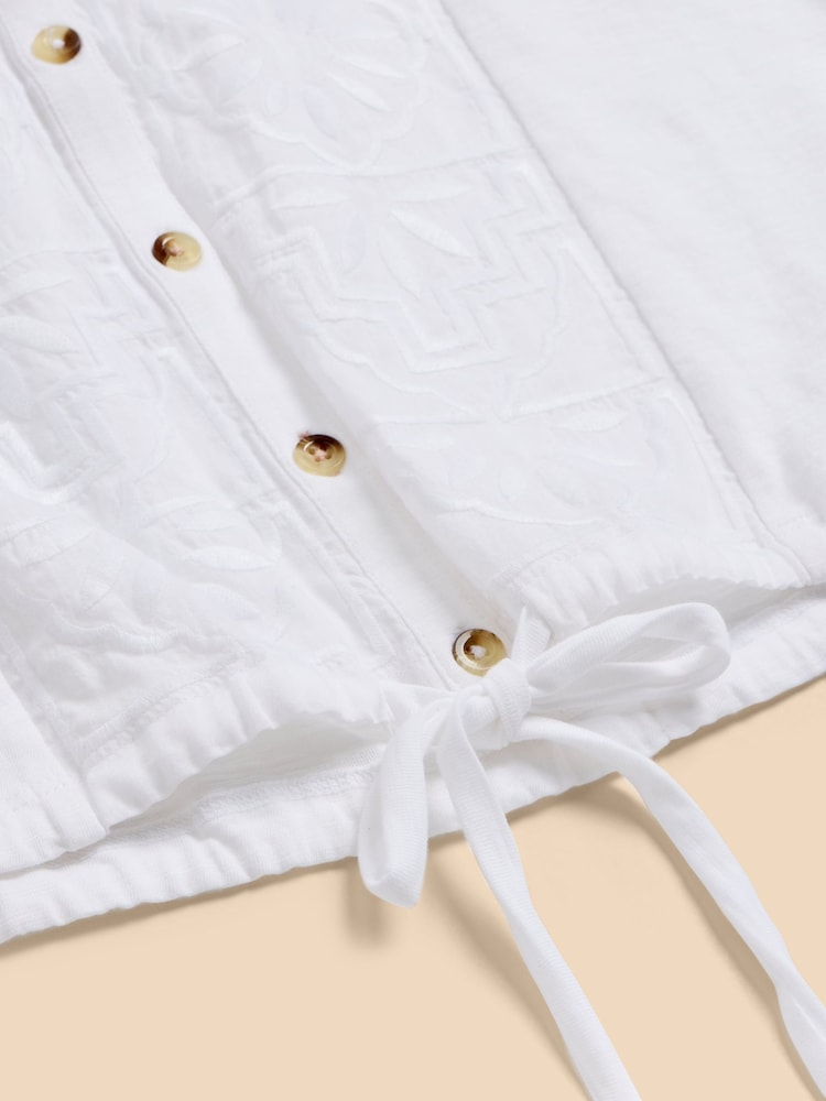 White Stuff White Tulip Jersey Sleeveless Shirt - Image 7 of 7