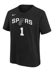 Fanatics 100% Cotton NBA San Antonio Spurs Icon Name & Number Black T-Shirt - Victor Wembanyama - Image 2 of 3