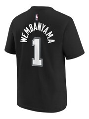 Fanatics 100% Cotton NBA San Antonio Spurs Icon Name & Number Black T-Shirt - Victor Wembanyama - Image 3 of 3