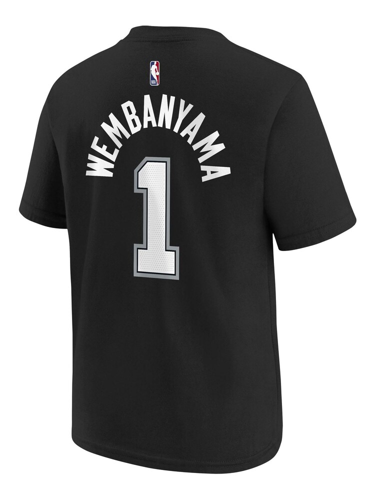 Fanatics 100% Cotton NBA San Antonio Spurs Icon Name & Number Black T-Shirt - Victor Wembanyama - Image 3 of 3