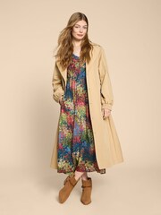 White Stuff Pich Pink Lucy EcoVero™ Midi Dress - Image 3 of 7