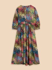 White Stuff Pich Pink Lucy EcoVero™ Midi Dress - Image 6 of 7
