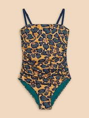 White Stuff Yellow Verity Ruched Tummy Control Swimsuit - Image 5 of 7