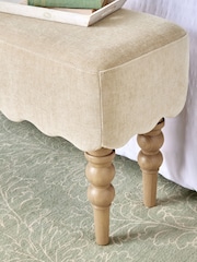 Laura Ashley Baron Chenille Hazelnut Bench - Image 2 of 6