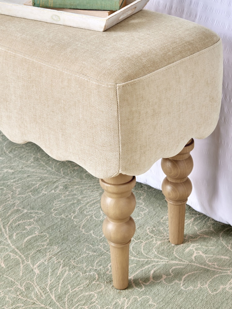 Laura Ashley Baron Chenille Hazelnut Bench - Image 2 of 6