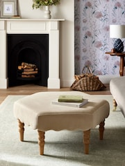 Laura Ashley Baron Chenille Hazelnut Large Footstool - Image 1 of 6