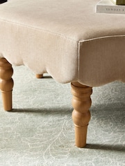 Laura Ashley Baron Chenille Hazelnut Large Footstool - Image 2 of 6