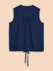 White Stuff Blue Tulip Jersey Sleeveless Shirt - Image 6 of 7