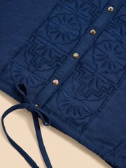 White Stuff Blue Tulip Jersey Sleeveless Shirt - Image 7 of 7