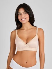 Nude naturel - JoJo Maman Bébé Emma-Jane Lace Trim Nursing T-Shirt Bra - Image 1 de 5