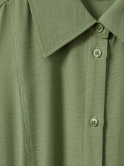 Reiss Green Morgan Petite Viscose Blend Belted Shirt Dress - Image 6 of 7