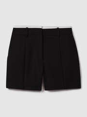 Reiss Black Karyn Tailored Wool Blend Contrast Trim Shorts - Image 2 of 7