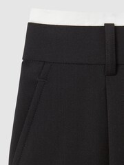 Reiss Black Karyn Tailored Wool Blend Contrast Trim Shorts - Image 7 of 7