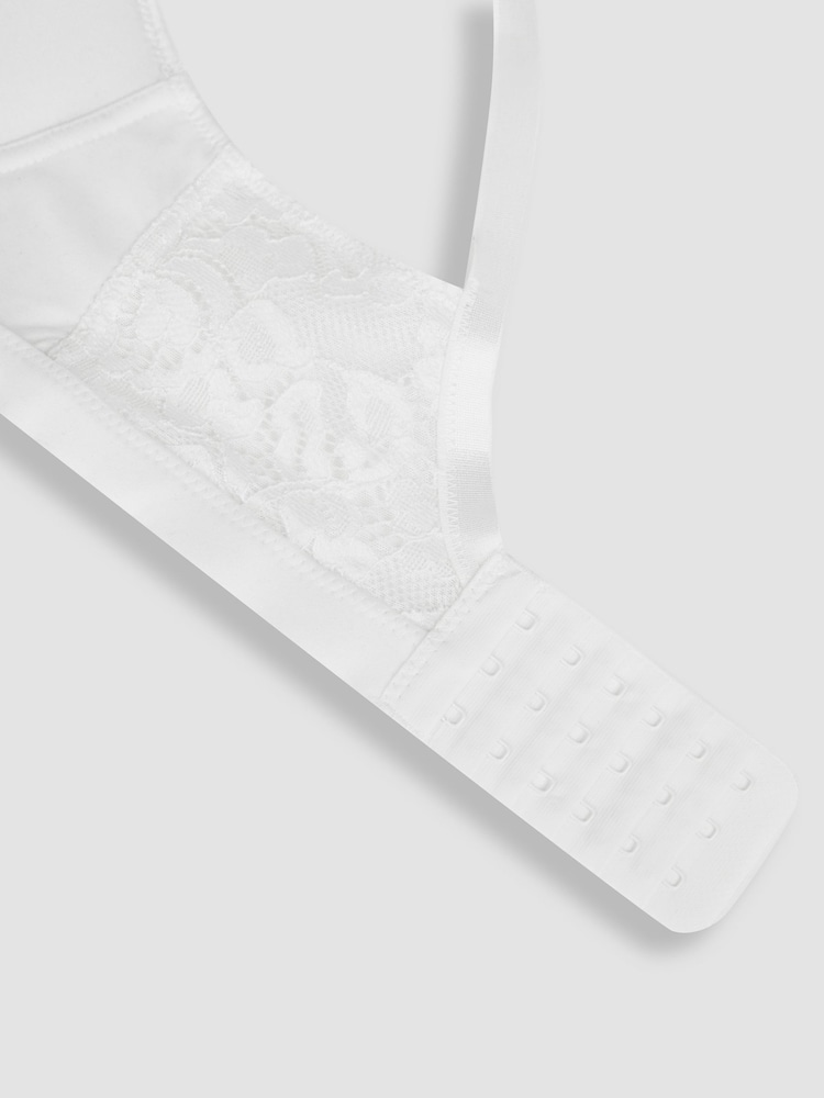 JoJo Maman Bébé White Emma-Jane Lace Trim Nursing T-Shirt Bra - Image 5 of 5