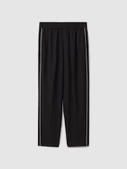 Reiss Black Remi Elasticated Side Stripe Tapered Trousers - Image 2 of 7