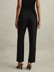 Reiss Black Remi Elasticated Side Stripe Tapered Trousers - Image 6 of 7