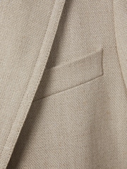 Reiss Natural Cassie Petite Linen Single Breasted Suit Blazer - Image 8 of 9