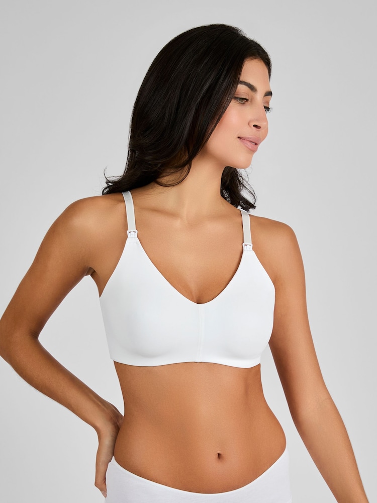 JoJo Maman Bébé White Microfibre Moulded Maternity & Nursing Bra - Image 1 of 4