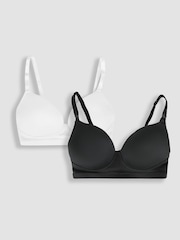 JoJo Maman Bébé Black 2-Pack Maternity & Nursing T-Shirt Bras - Image 1 of 11