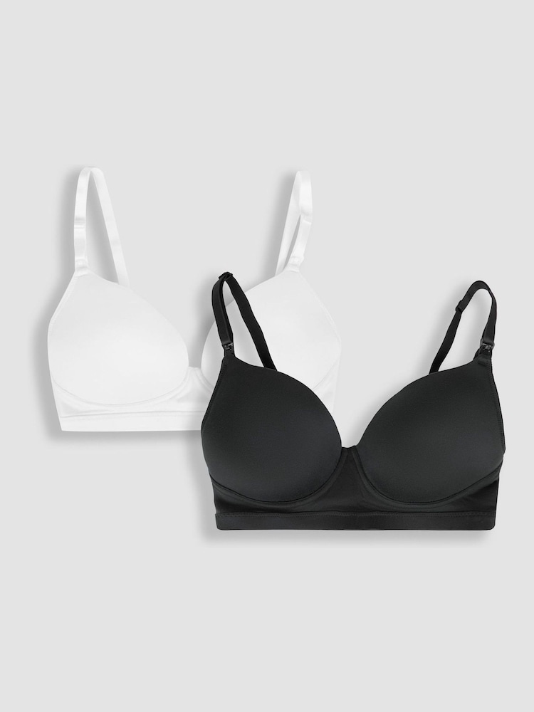 JoJo Maman Bébé Black 2-Pack Maternity & Nursing T-Shirt Bras - Image 1 of 11