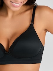 JoJo Maman Bébé Black Emma-Jane Lace Trim Nursing T-Shirt Bra - Image 3 of 6