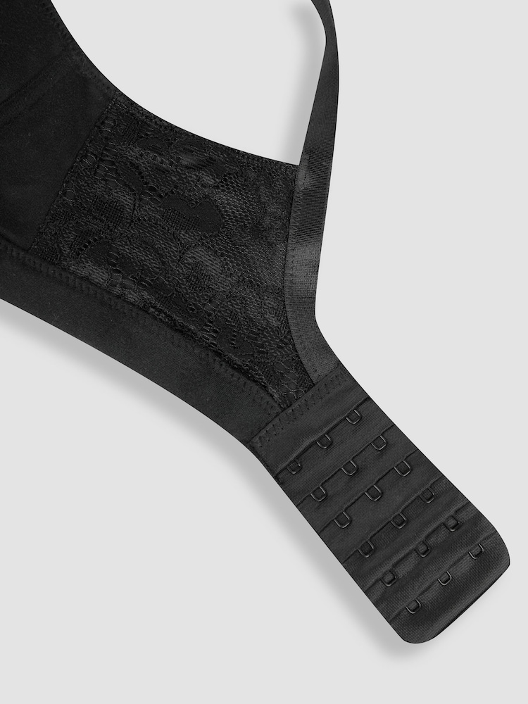 JoJo Maman Bébé Black Emma-Jane Lace Trim Nursing T-Shirt Bra - Image 6 of 6