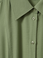 Reiss Green Morgan Viscose Blend Belted Shirt Dress - Image 6 of 6