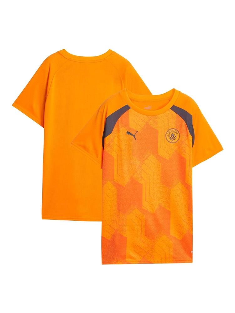 Fanatics Orange Manchester City Pre Match Top - Image 1 of 3 Fanatics Orange Manchester City Pre Match Top - Image 1 of 3