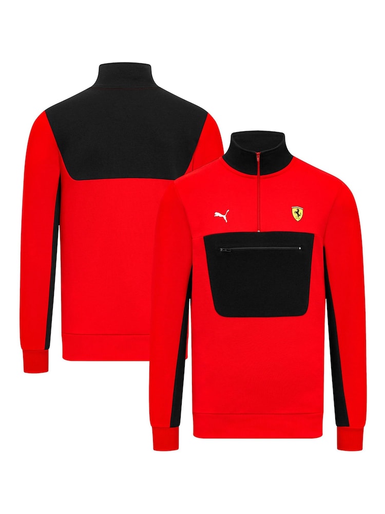 Fanatics Red Scuderia Ferrari Quarter Zip Top - Image 1 of 3 Fanatics Red Scuderia Ferrari Quarter Zip Top - Image 1 of 3