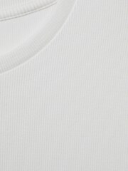 Reiss White Victoria Cotton Blend Scoop Neck T-Shirt - Image 5 of 5