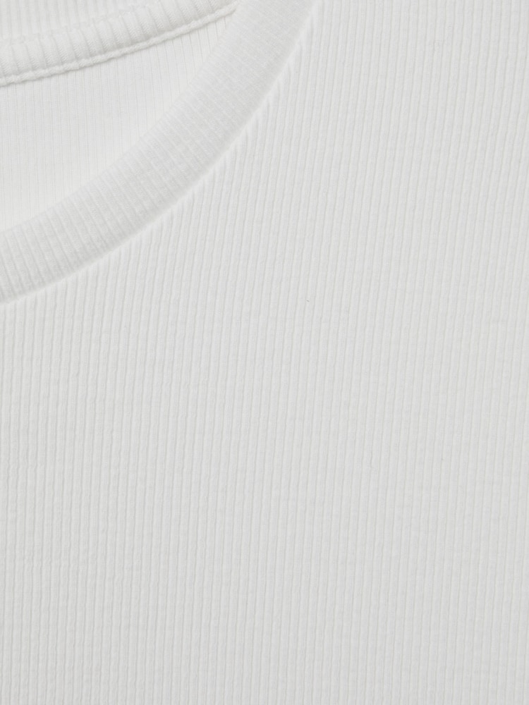 Reiss White Victoria Cotton Blend Scoop Neck T-Shirt - Image 5 of 5